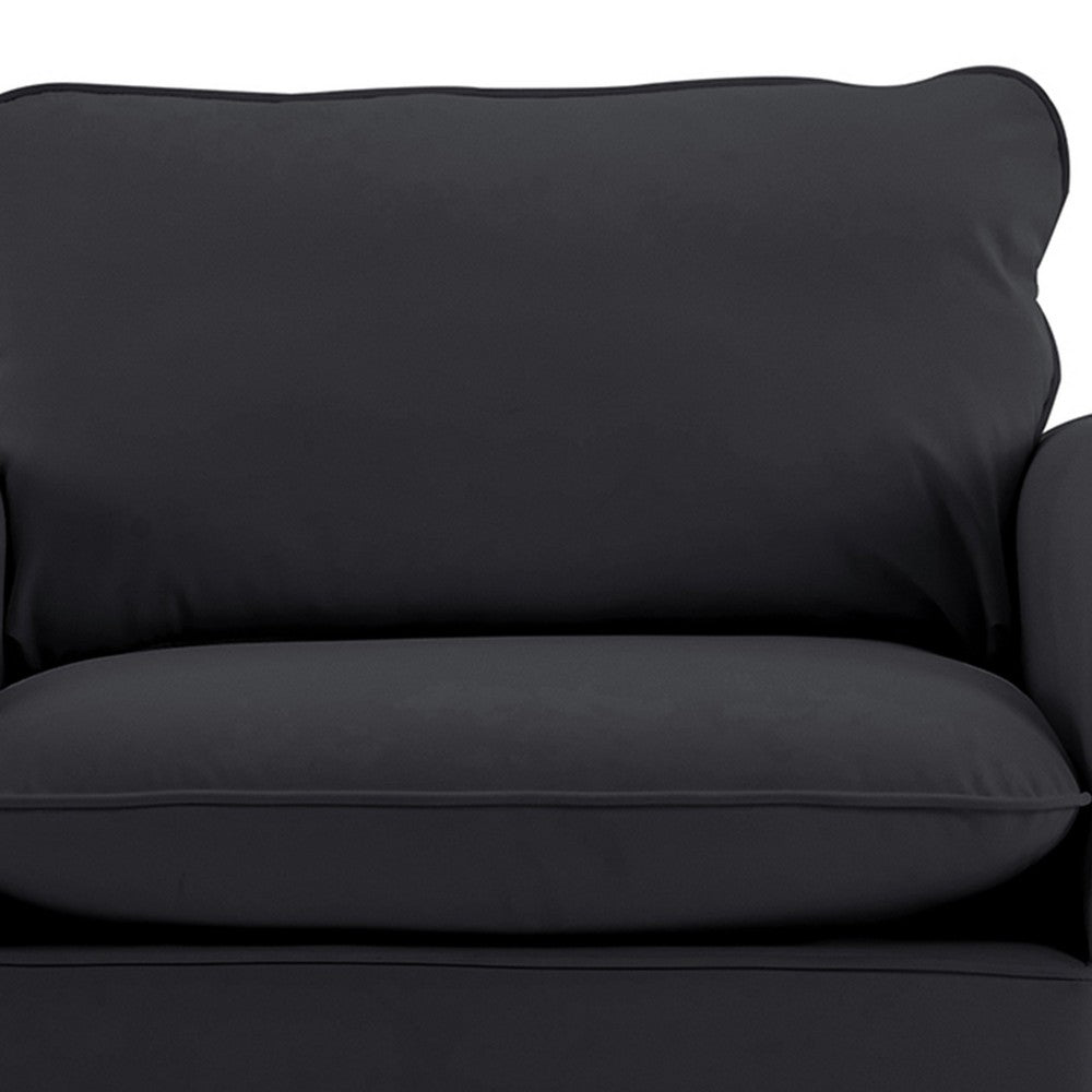 Heya Lounge Sofa Chair Set of 2, Track Arms, Black Faux Leather