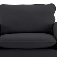 Heya Lounge Sofa Chair Set of 2, Track Arms, Black Faux Leather