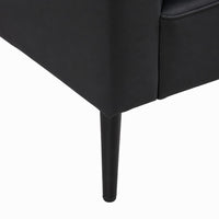 Heya Lounge Sofa Chair Set of 2, Track Arms, Black Faux Leather