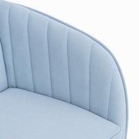 Kena Swivel Office Chair, Baby Blue Tufted Velvet, Adjustable Height