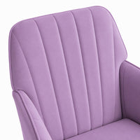Kena Swivel Office Chair, Lilac Purple Tufted Velvet, Adjustable Height