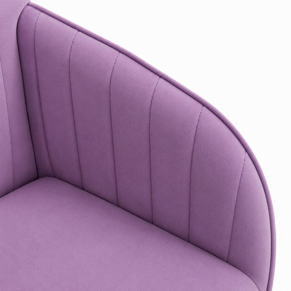 Kena Swivel Office Chair, Lilac Purple Tufted Velvet, Adjustable Height