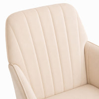 Kena Swivel Office Chair, Khaki Tufted Velvet, Adjustable Height