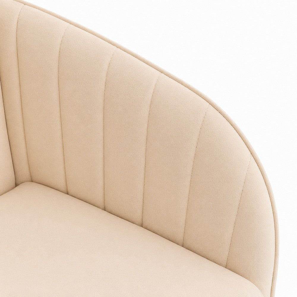 Kena Swivel Office Chair, Khaki Tufted Velvet, Adjustable Height