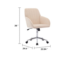 Kena Swivel Office Chair, Khaki Tufted Velvet, Adjustable Height