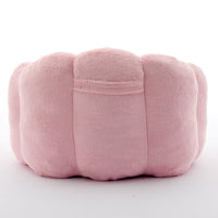 Lery Lotus Accent Sofa Chair, Compressed Bean Bag, Pink Faux Fur