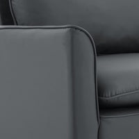 Heya Lounge Sofa Chair Set of 2, Track Arms, Light Gray Faux Leather