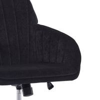 Kena Swivel Office Chair, Adjustable Height, Black Tufted Velvet, Gold