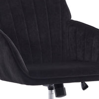 Kena Swivel Office Chair, Adjustable Height, Black Tufted Velvet, Gold