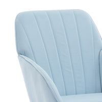 Kena Swivel Office Chair, Adjustable Height, Blue Tufted Velvet, Gold