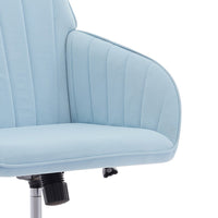 Kena Swivel Office Chair, Adjustable Height, Blue Tufted Velvet, Gold