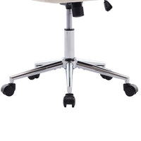Kena Swivel Office Chair, Beige Tufted Velvet, Adjustable Height, Silver