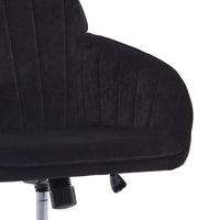 Kena Swivel Office Chair, Black Tufted Velvet, Adjustable Height, Silver