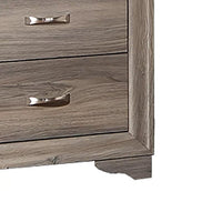 Aaz Nightstand, 2 Drawers, Silver Handles, Weathered Gray
