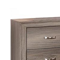 Aaz Nightstand, 2 Drawers, Silver Handles, Weathered Gray