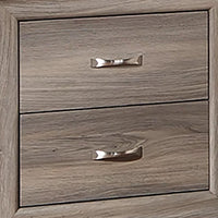 Aaz Nightstand, 2 Drawers, Silver Handles, Weathered Gray