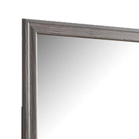 Aaz Dresser Mirror, Framed Design, Weathered Gray 37x47 Rectangular
