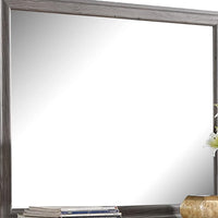 Aaz Dresser Mirror, Framed Design, Weathered Gray 37x47 Rectangular