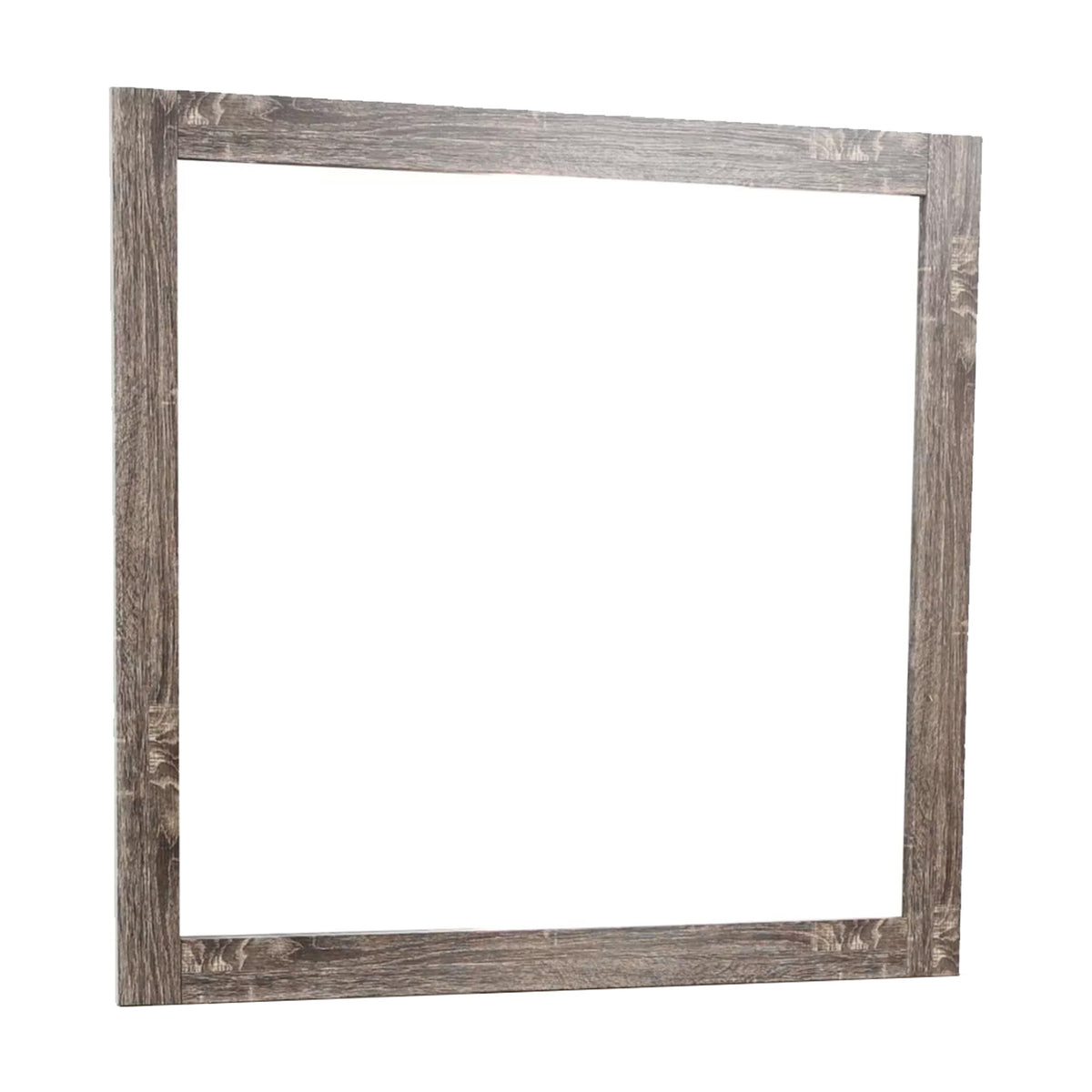 Ency Dresser Mirror, Framed Border, Textured Brown 38x43 Rectangular