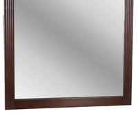 Ansa Arched Dresser Mirror, Carved Frame, Dark Cherry Brown Wood 37x41
