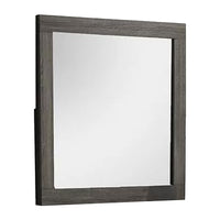 Luyi Dresser Mirror, Framed Border, Textured Foil Gray 35 Inch Square