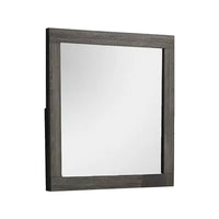 Luyi Dresser Mirror, Framed Border, Textured Foil Gray 35 Inch Square
