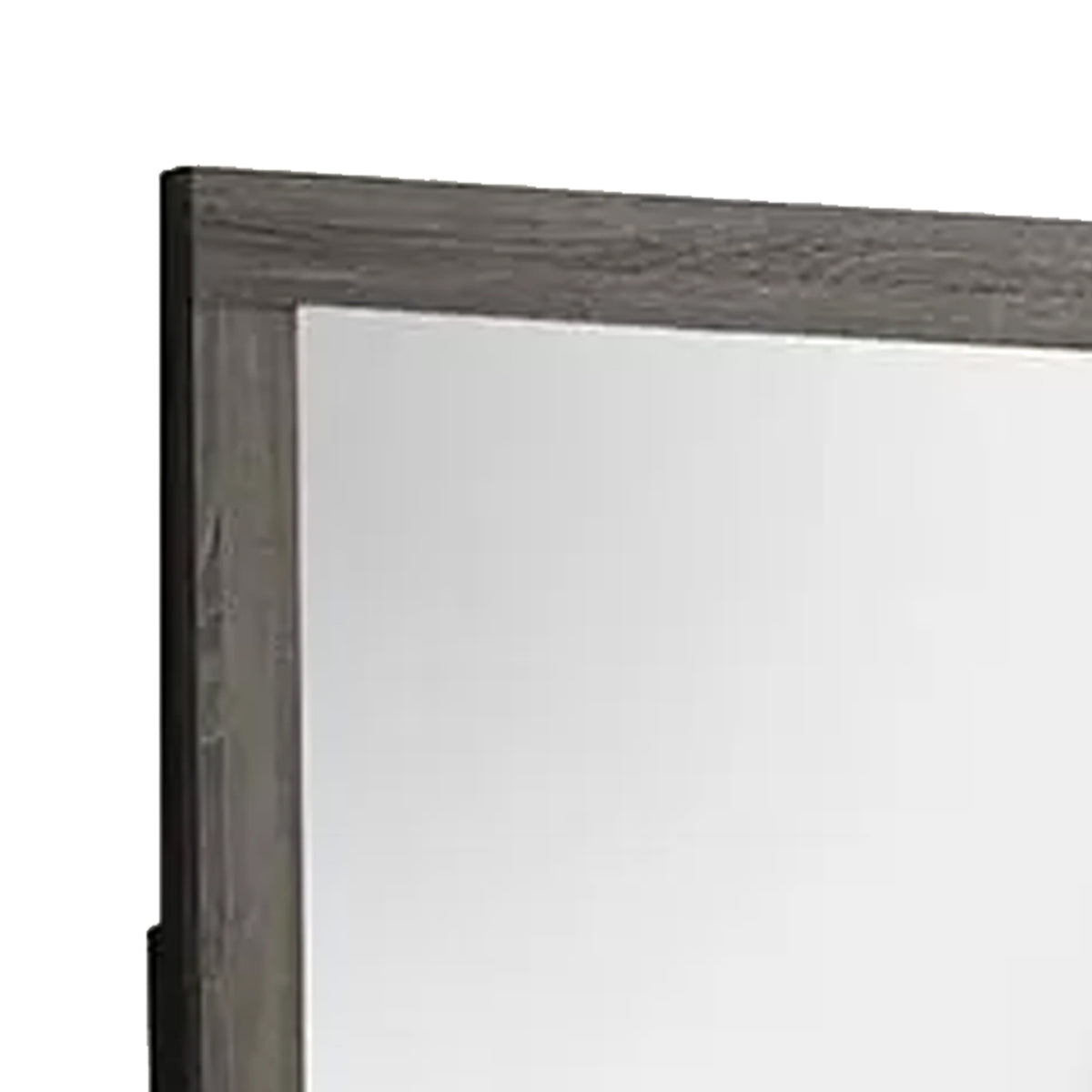 Luyi Dresser Mirror, Framed Border, Textured Foil Gray 35 Inch Square