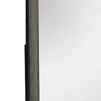Luyi Dresser Mirror, Framed Border, Textured Foil Gray 35 Inch Square