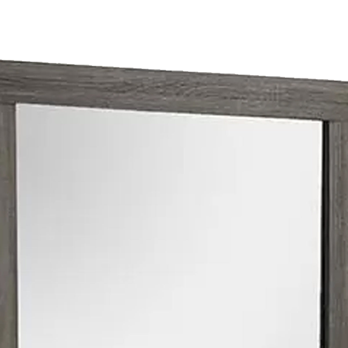 Luyi Dresser Mirror, Framed Border, Textured Foil Gray 35 Inch Square