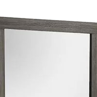 Luyi Dresser Mirror, Framed Border, Textured Foil Gray 35 Inch Square