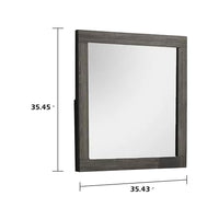 Luyi Dresser Mirror, Framed Border, Textured Foil Gray 35 Inch Square