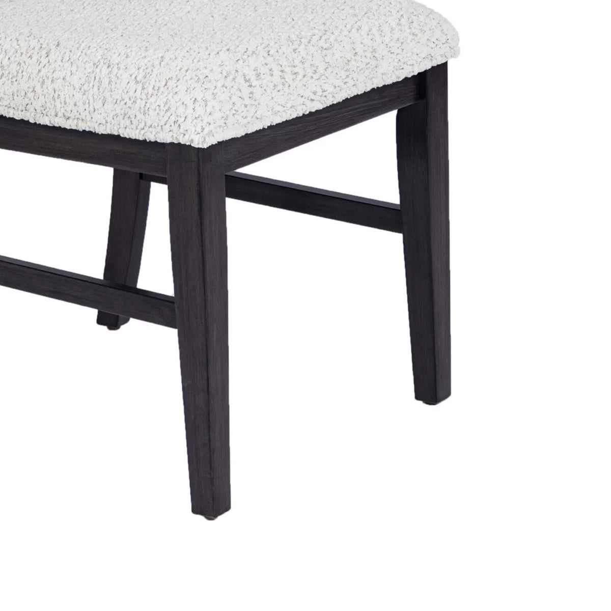 Alok Dining Side Chair Set of 2, Arch Cutout Back, White Cushions, Black