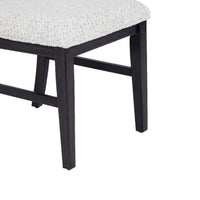 Alok Dining Side Chair Set of 2, Arch Cutout Back, White Cushions, Black