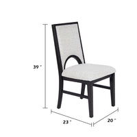 Alok Dining Side Chair Set of 2, Arch Cutout Back, White Cushions, Black
