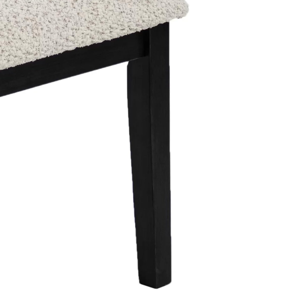 Sima Dining Side Chair Set of 2, Arched Back, White Cushions, Black Frame