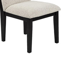 Sima Dining Side Chair Set of 2, Arched Back, White Cushions, Black Frame