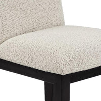Sima Dining Side Chair Set of 2, Arched Back, White Cushions, Black Frame