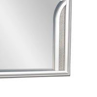 Dresser Mirror w LED, Double Arched Top, Glitter Stripes, Silver 40x48