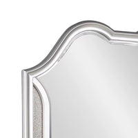 Dresser Mirror w LED, Double Arched Top, Glitter Stripes, Silver 40x48