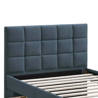 Shahi Full Platform Bed w Trundle, Charcoal Gray Brushed Linen Upholstery
