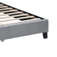 Yuko Full Platform Bed, Tufted Gray Velvet Upholstery, Espresso Brown