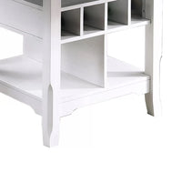 Vora Counter Height Storage Table, 4 Leaves, Antique White, Gray 42-60 Inch