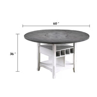 Vora Counter Height Storage Table, 4 Leaves, Antique White, Gray 42-60 Inch