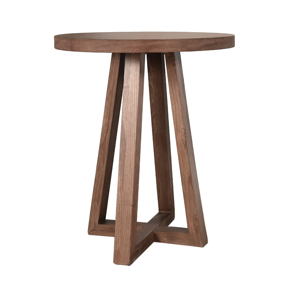 Mika Dining Pub Table, 30 Inch Round Top with Cross Base, Wheat Brown-BM354575