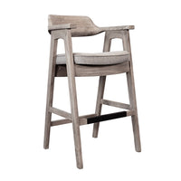 Reno 30In Barstool Chair Set of 2, Open Back, Padded Seat, Wheat Brown-BM354578