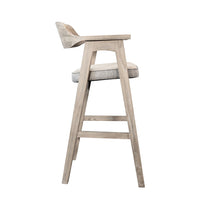 Reno 30In Barstool Chair Set of 2, Open Back, Padded Seat, Wheat Brown-BM354578