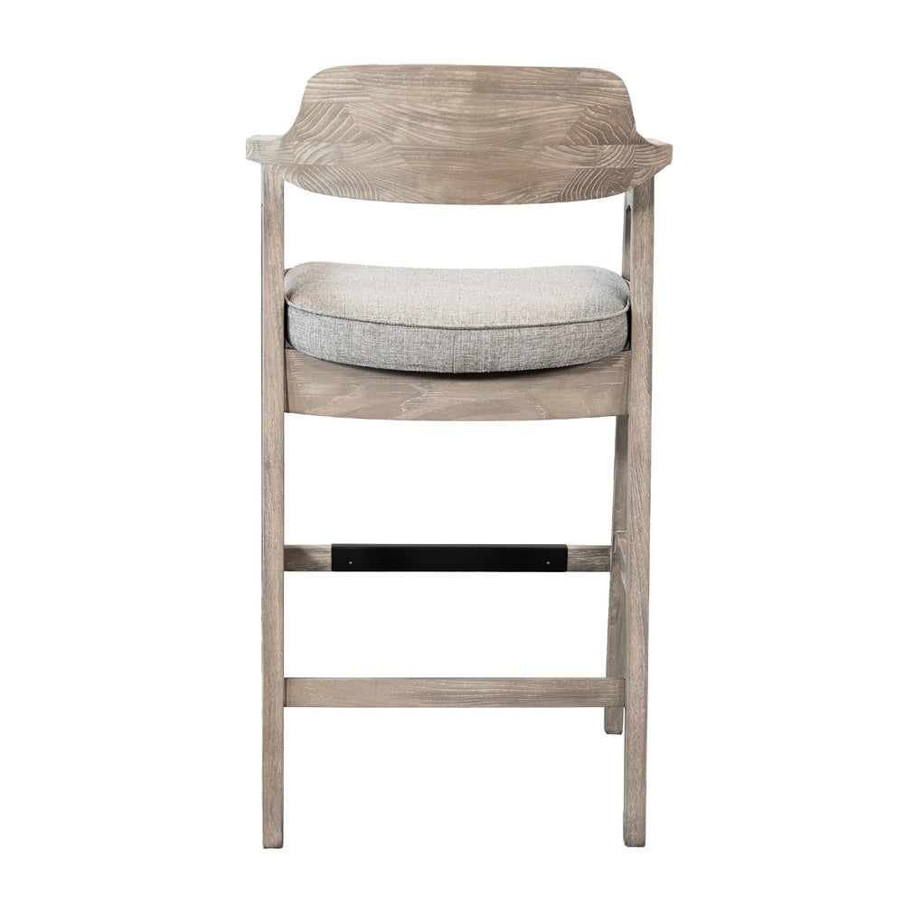 Reno 30In Barstool Chair Set of 2, Open Back, Padded Seat, Wheat Brown-BM354578