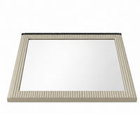 Trex Dresser Mirror, Black Faux Marble Top, 37x40 Beige Reeded Frame - BM354611