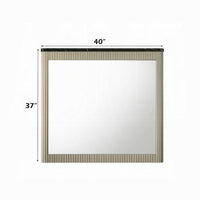 Trex Dresser Mirror, Black Faux Marble Top, 37x40 Beige Reeded Frame - BM354611