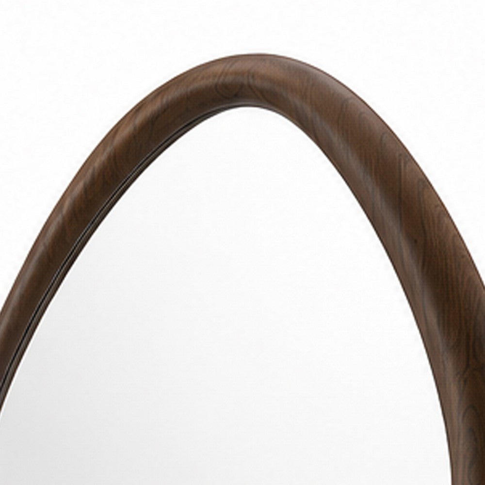 Sima Decorative Wall Mirror, Dark Brown, 39 Inch Organic Asymmetrical Shape - BM354617